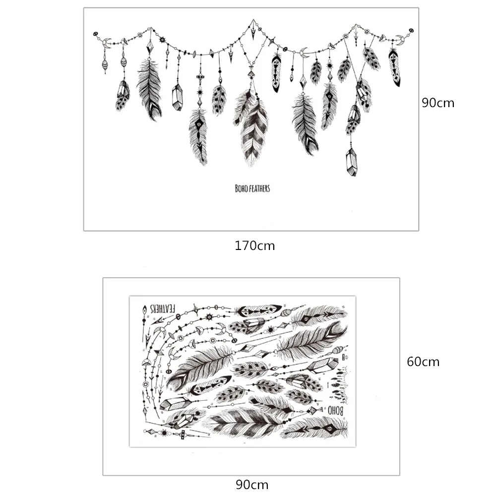 Перья наклейки на стену перо веревка баннер наклейка съемный сделай сам