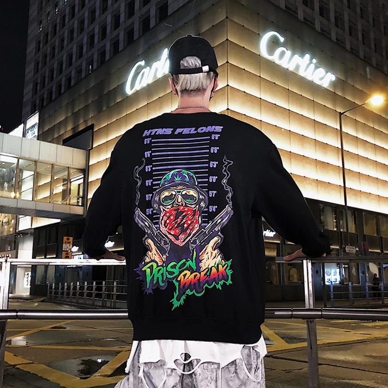 Мужская толстовка с принтом в стиле хип-хоп хлопковая махровая Толстовка Swag Tyga