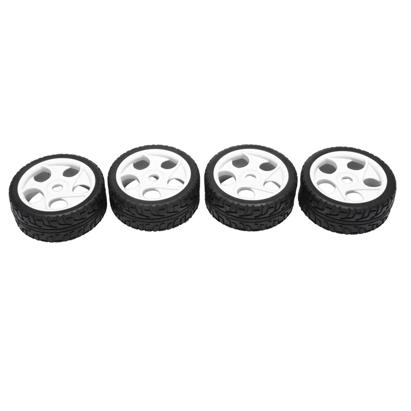 

4Pcs RC Buggy Off Flat Run Tires 100MM Rubber Tyre Plastic Wheel Rim Hex Adapter 17MM for 1/8 RC Car Accessories