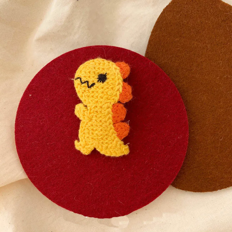 Милый мультяшный зажим для волос симпатичный тканевый маленький динозавр