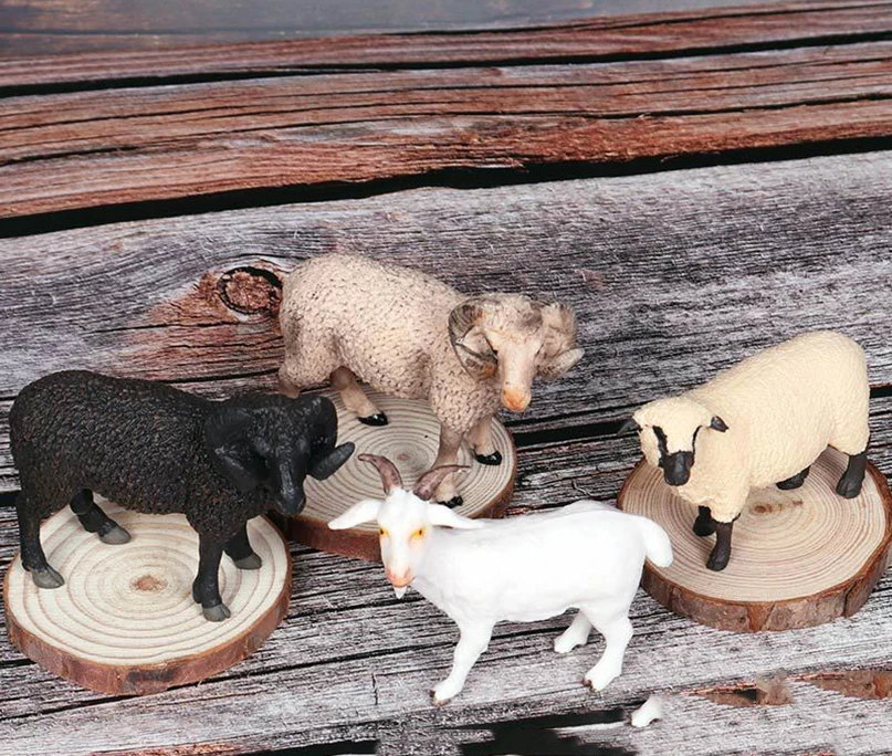 Детская модель твердого статического дикого животного альпака коза овечка ранчо