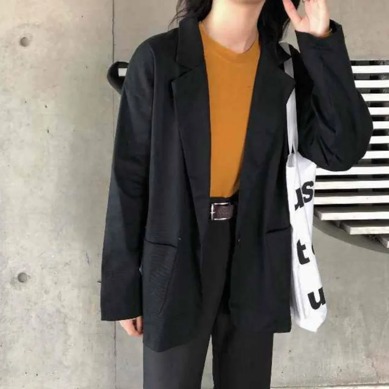 

Women Basic Jackets Solid Simple Korean Trendy Office Students All-match Sweet Fit 2XL Casual Ulzzang Chic Female Coat Outwear
