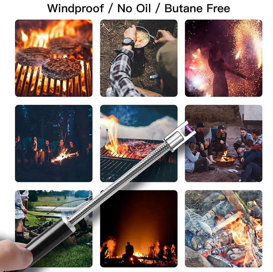 

Arc Briquet Touch Electric Lighter USB Rechargeable Flameless Plasma Lighter Windproof for Kitchen Gas Stove BBQ Candle Lighter