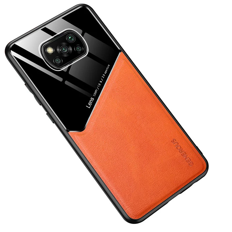 suitable for millet poco x3 leather pattern mobile phone case eye protection and anti falling millet 10tlite magnetic suction free global shipping