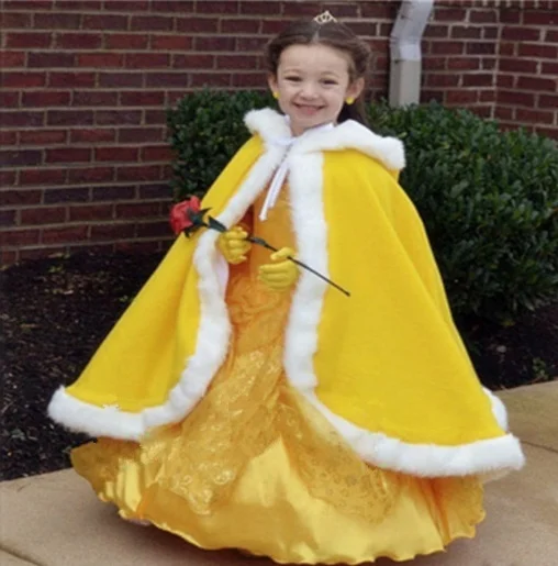 

Winter Yellow Girl Cloak Wedding Cloak Faux Fur Children Cloak Wedding Bolero