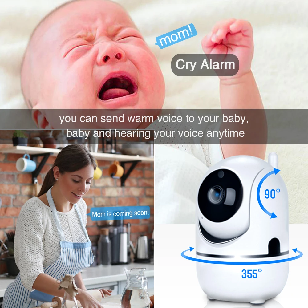 

Baby Camera WIFI Baby Monitor Wireless Two way Audio Video Nanny Home Security Baby phone Camera 1080P Night Vision Cry Alarm IR