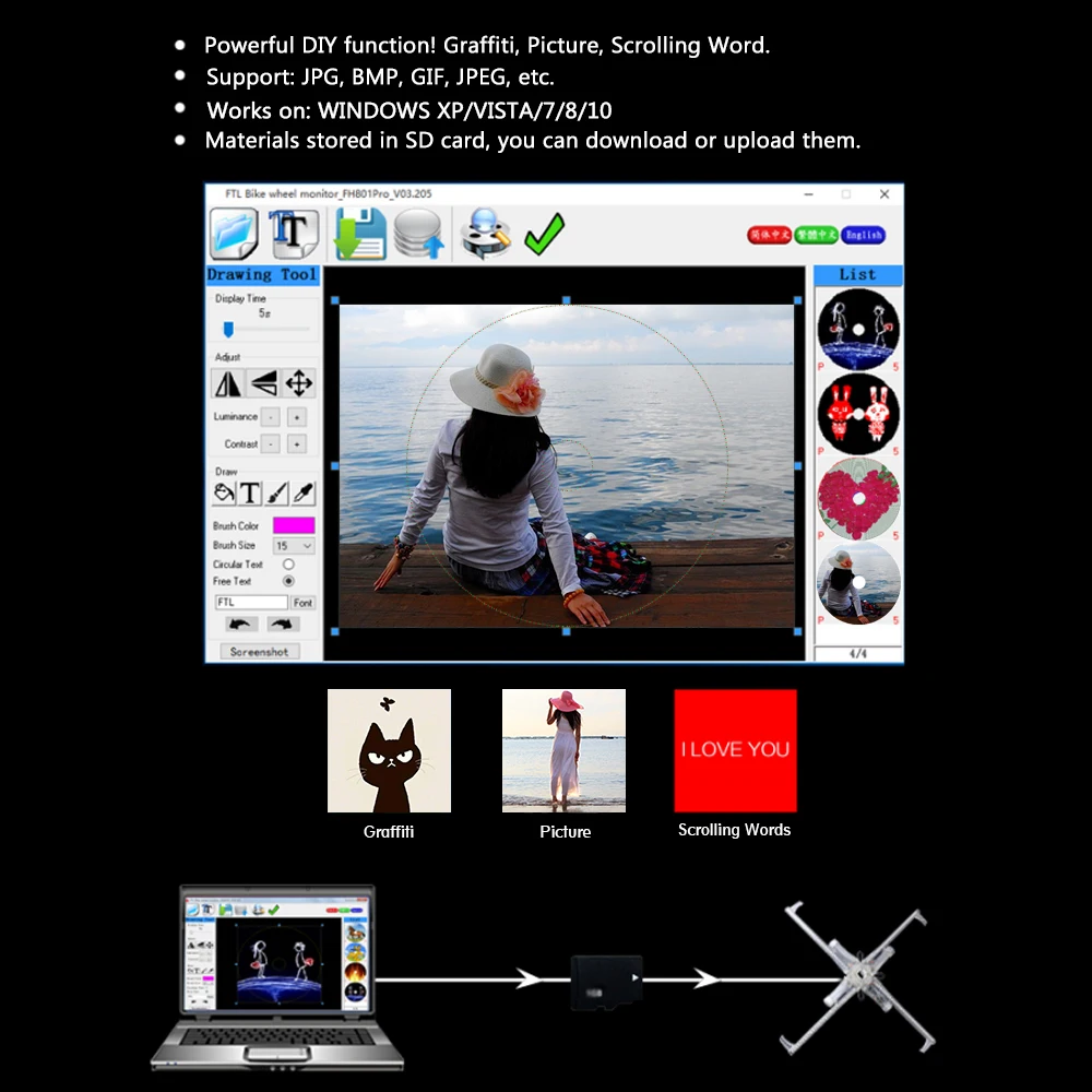 256/416 шт RGB светодиодный умный велосипед велосипеда свет красочный фонарик на