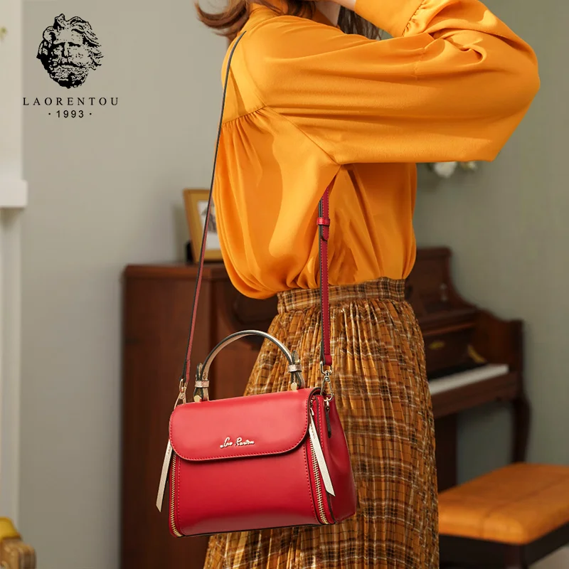 Женская сумка-тоут LAORENTOU из мягкой воловьей кожи с откидной крышкой | Багаж и