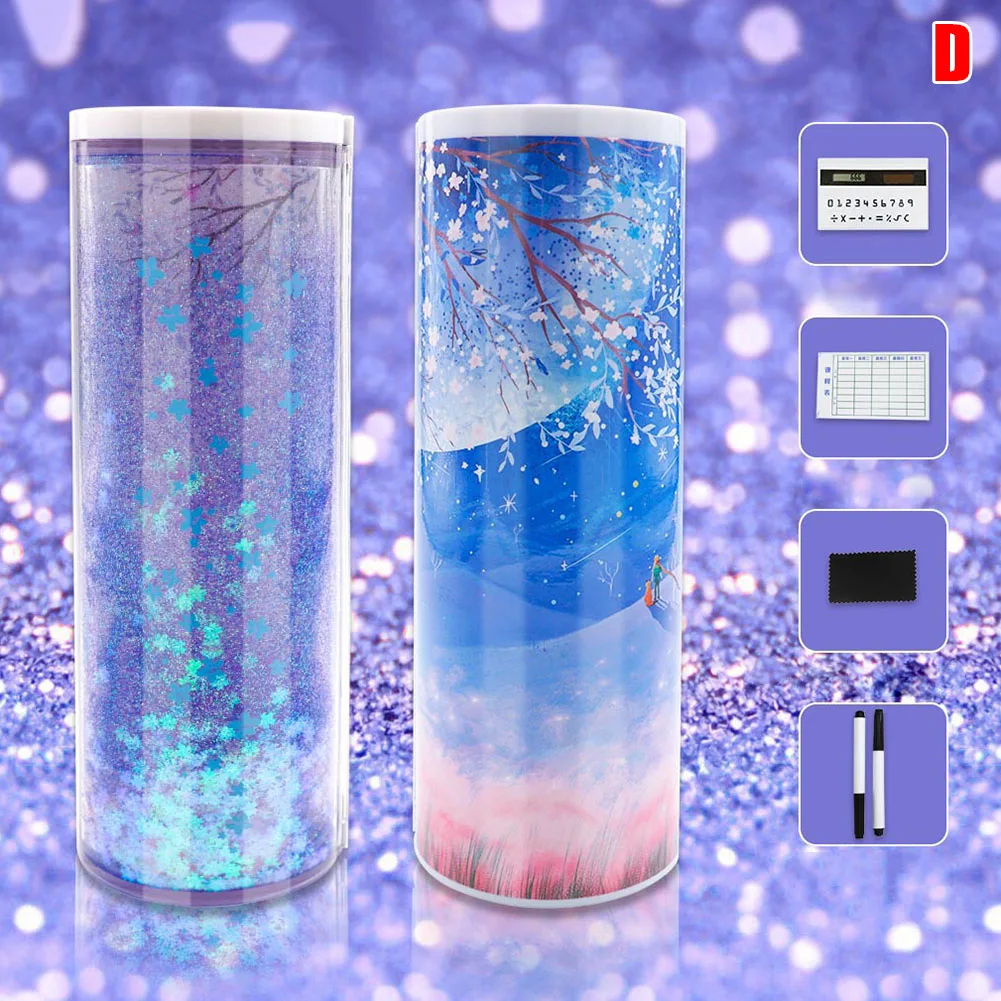 Канцелярская коробка зыбучий песок полупрозрачный многофункциональный корпус