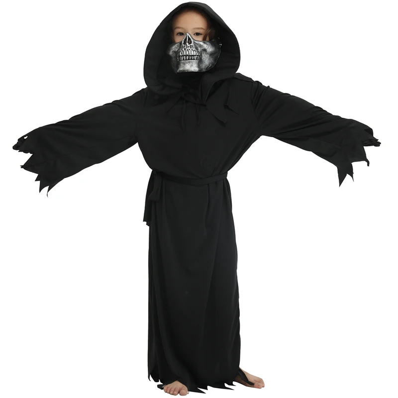 

Death King Robe Halloween Cosplay Costumes For Kids Performance Clothing Holiday Carnival Costume Boys Girls Cloak Scary Devil