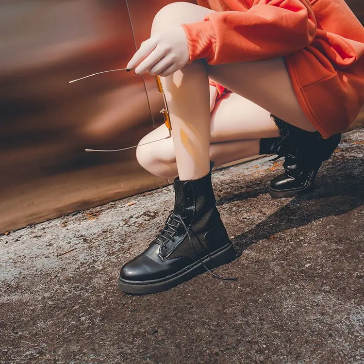 Ins Net Red Knit Martin Boots Female 2019 New Autumn and Winter Korean Fashion Street Shooting Women's Thick High | Обувь