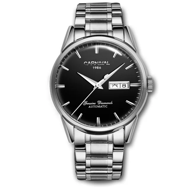 Karneval Mechanische Uhren Mode Automatische Uhr myanner 30 м вассердихт Herren Uhr винтажный Lederband Armbanduhr kol saati - Цвет: 9