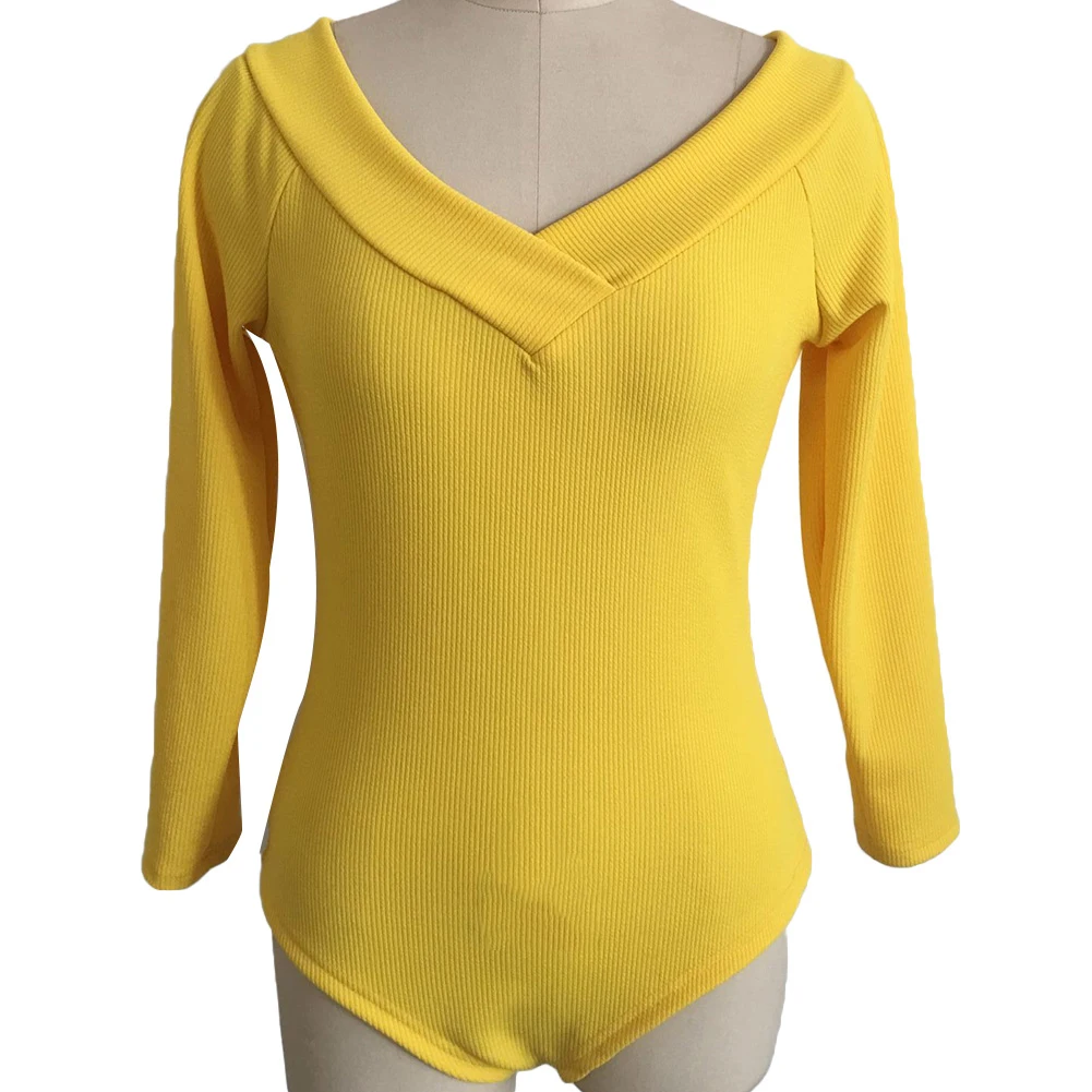 Двойной двенадцати по низкой цене сексуальный женский Однотонный пуловер с v