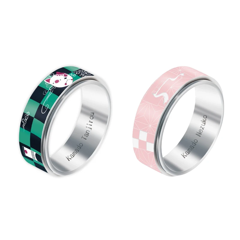 

Anime Demon Slayer:Kimetsu No Yaiba Kamado Tanjirou Cosplay Male And Female Student Personalized Creative Ring