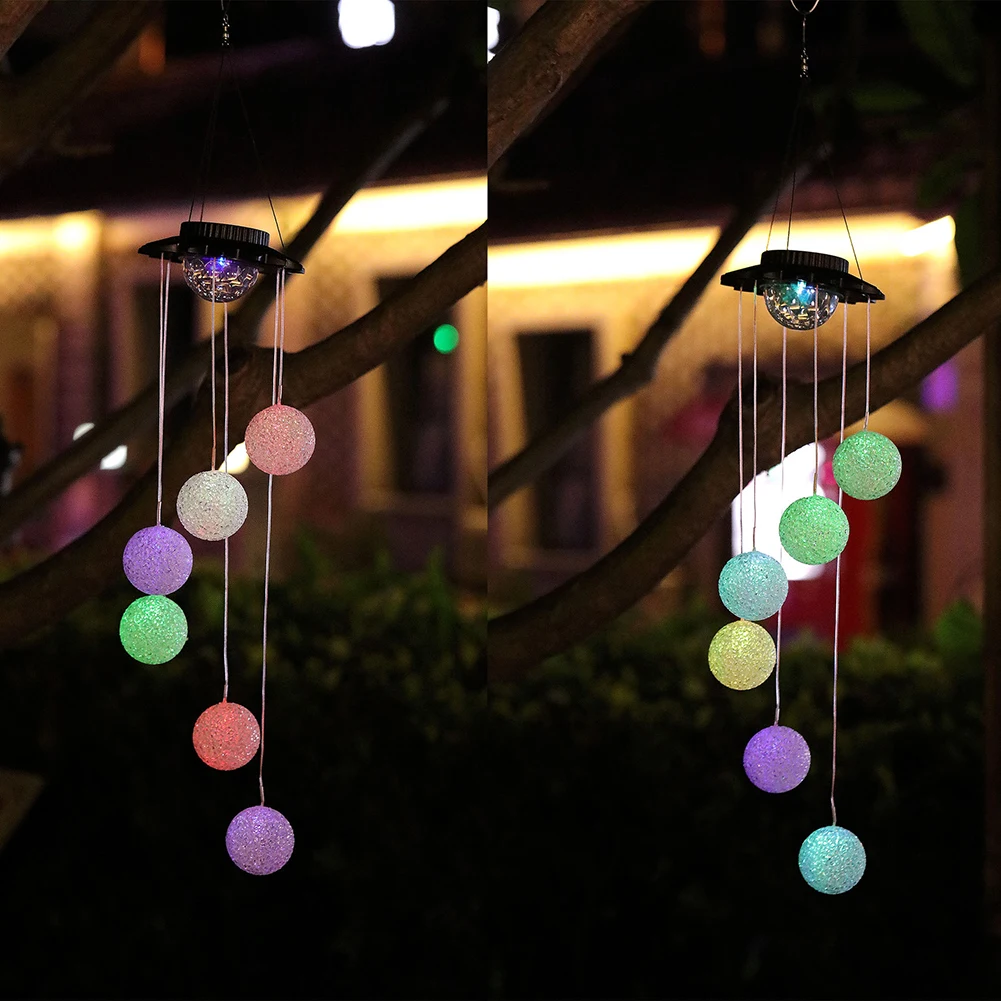 

Color Changing Solar Power Wind Chime Lamps Solar Energy Windbell Pendant Light Waterproof Outdoor Hanging Decorative Light