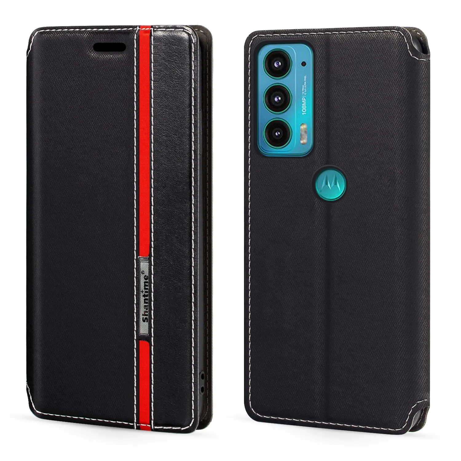 

Кожаный чехол-книжка с магнитной застежкой для Motorola Moto Edge 20