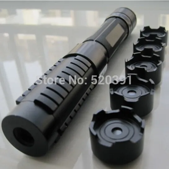 

High power military Flashlight 300W 100000M 450nm Blue laser pointer Burning match candle lit cigarette wicked lazer torch+5 cap