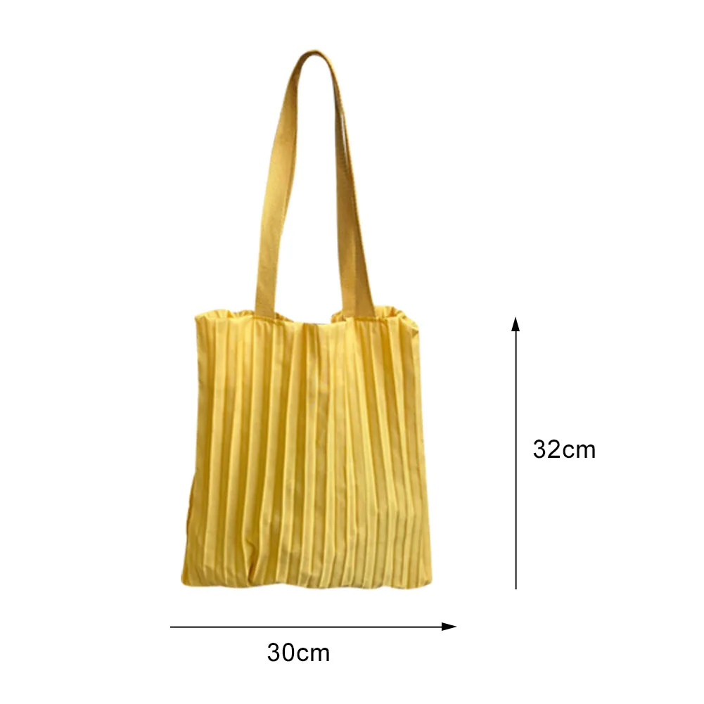 

Fashion Women Canvas Shoulder Handbags Portable Solid Color Pleated Underarm Bag Totes Shopping Street Top-handle Pouch Hot Sale