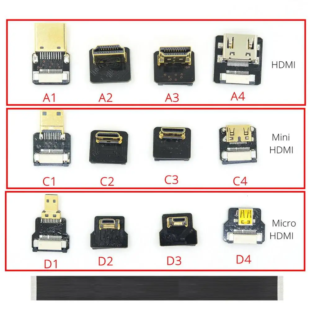 A2 FPV 5 см 10 20 30 см/50 см/1 м 2 FPC ленты плоский кабель совместимому с HDMI 4k/60 Гц для HDTV