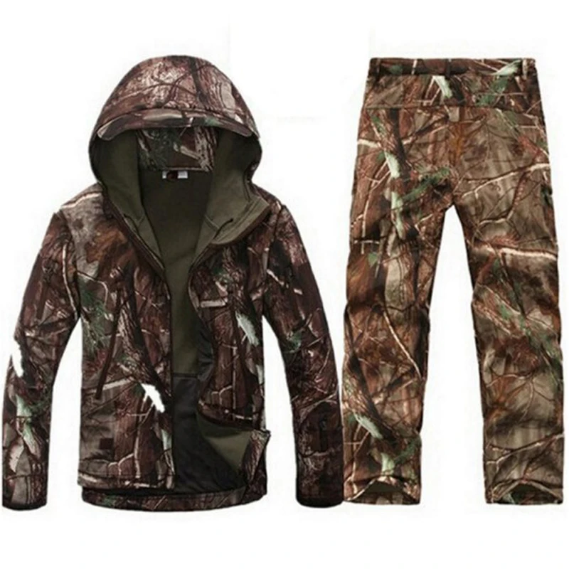 Tree Camouflage Тактическая мягкая оболочка tad куртка мужская армейская водонепроницаемая охотничья одежда костюм верхняя одежда камуфляжная Акула кожа Военная куртка брюки костюм - Цвет: Tree Camouflage