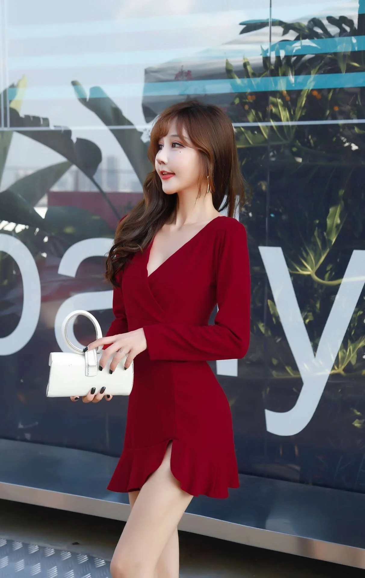 Женская одежда для ранней осени Новое Сексуальное Платье-Русалка с V-образным