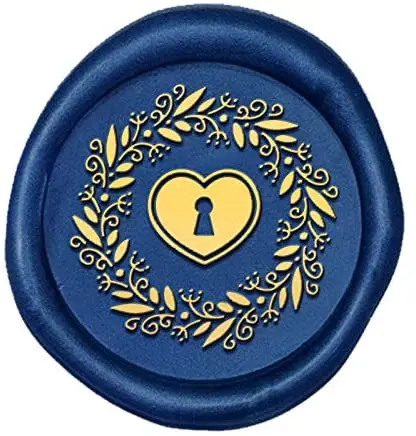 

1PC Wax Seal Stamp Head 0.98IN Lock Pattern Stamp Removable Retro Sealing Brass Stamp Head for Envelopes Greeting Cards