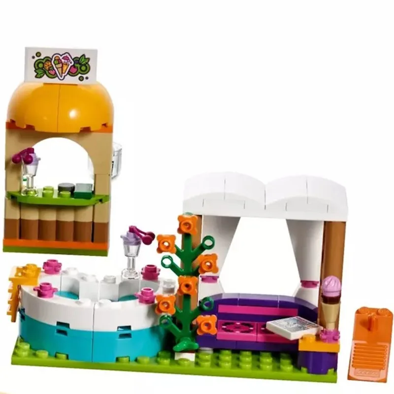 Fit City Friends Princess Dollhouse летний бассейн &quotHeartlake&quot Модель строительных блоков набор