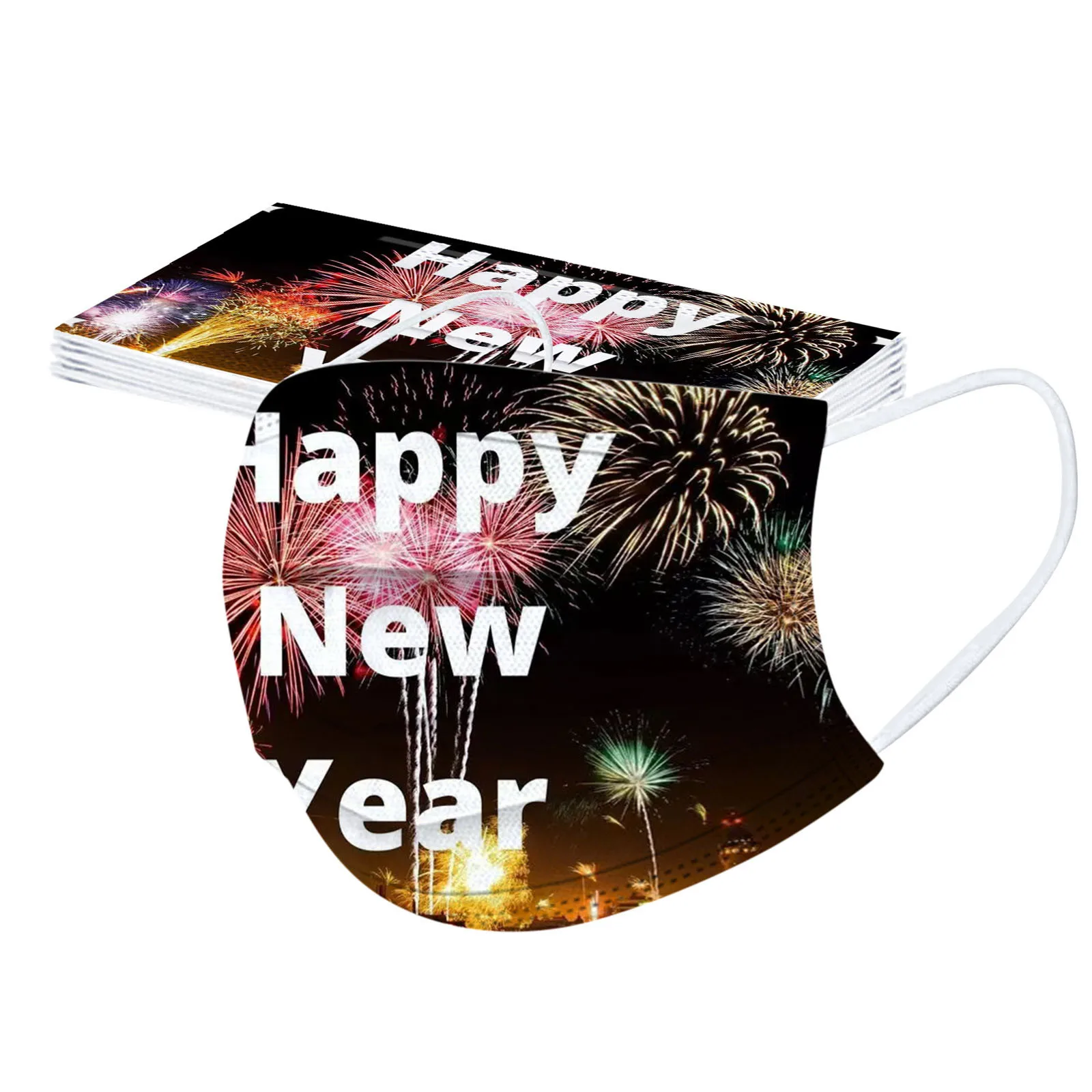 

10PCS Face Masks Adult's Three-Layer Windproof Foggy Haze Pollution Cartoon 2021 Letter Print Disposable Mask Mascarillas