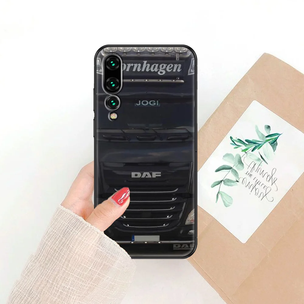 

DAF Truck Phone case For Huawei P Mate P10 P20 P30 P40 10 20 Smart Z Pro Lite 2019 black painting bumper silicone hoesjes