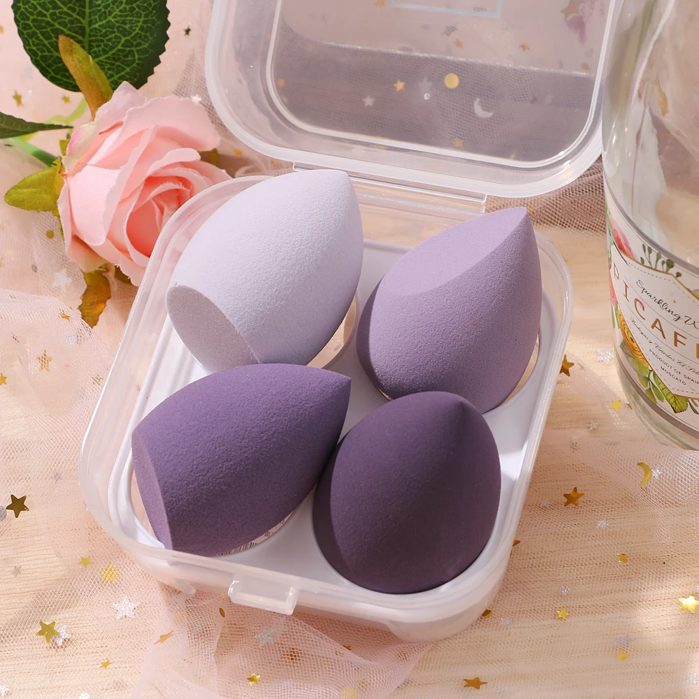 

new 4/pcs New Beauty Egg Set Gourd Water Drop Puff Makeup Puff Set Colorful Cushion Cosmetic Sponge Egg Tool Wet and Dry Use