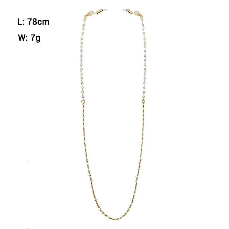 

Trend Luxury Charm Lady Antiskid Mask Glasses Chain Pearl Bead Pendant Necklace Lanyard Summer Fashion Jewelry for Women Gift