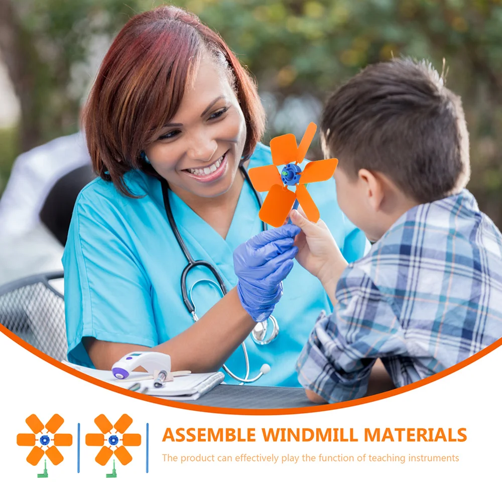 

1 Set of 3pcs Wind Action Experimental Apparatus Assemble Windmill Materials