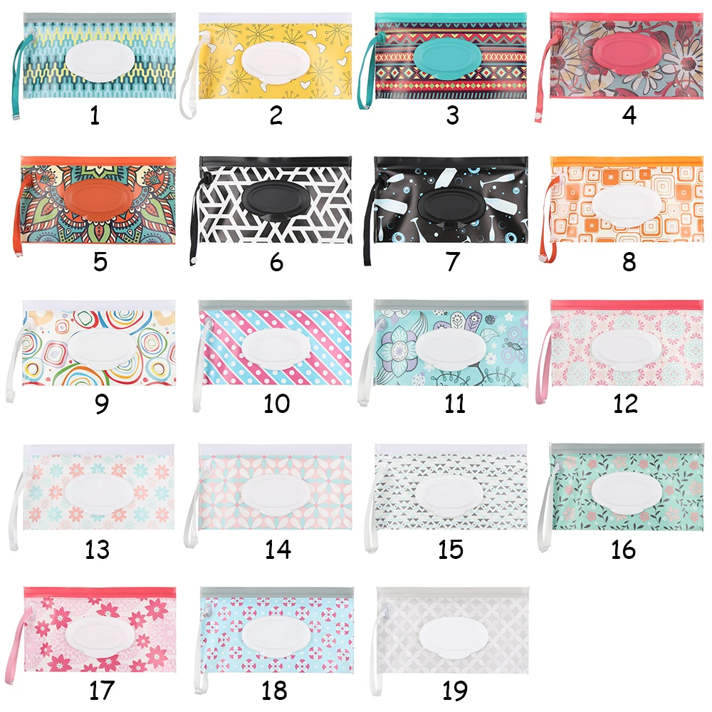 Wipes Container Cases Cosmetic Snap Strap Clamshell Eco-friendly Reusable Easy-carry Baby Portable Tissue Box Pouch | Мать и ребенок