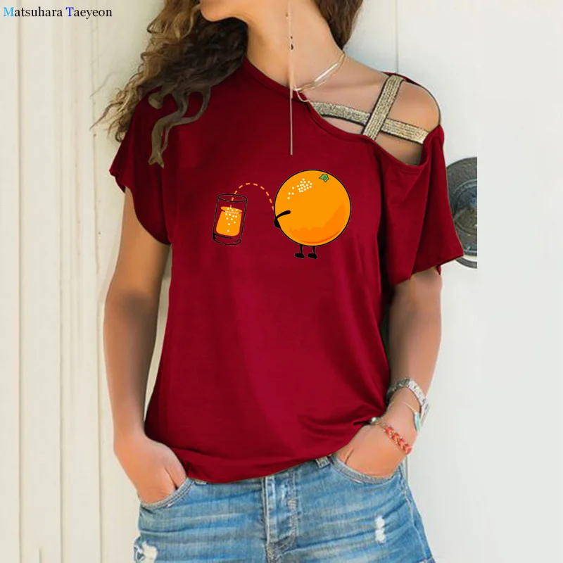 

Plus Size TShirt S-5XL Lovely Orange Print T Shirt Women Cotton SEXY Short Sleeve Tees Summer T-Shirt Black Tops Casual