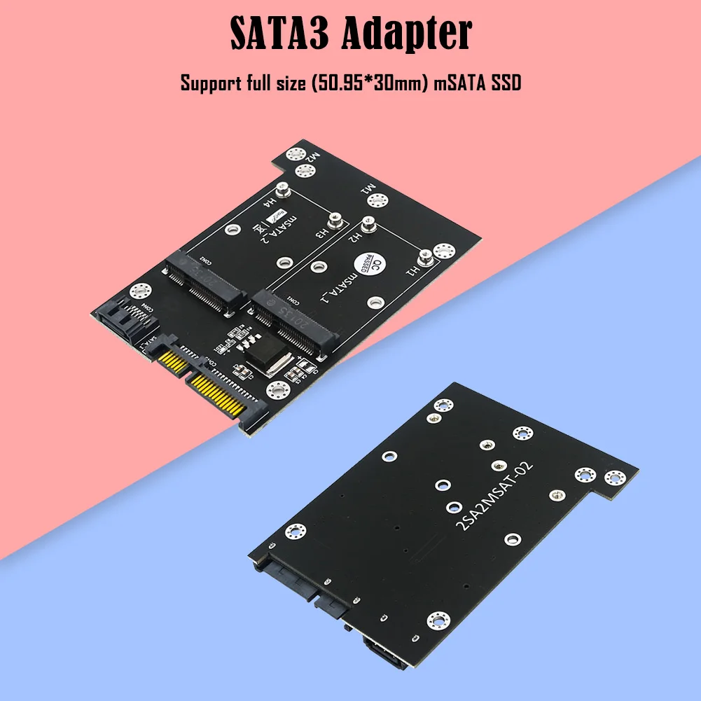 2 в 1 Msata SSD на Dual 5 дюйма SATA3 адаптер замена 6 Гбит/с высокоскоростные конвертерные