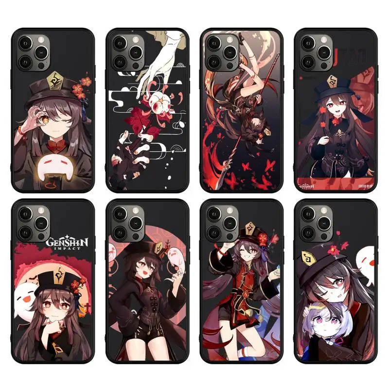 

HuTao Genshin Impact Phone Case For IPhone 13 Mini 12 11 Pro Max Xs X Xr 7 8 Plus Se 2020 Silicone Cover Funda