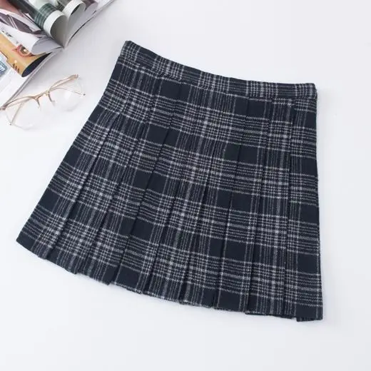 Skirt women Женская клетчатая юбка в консервативном стиле с высокой талией Harajuku Мини Милая юбка для танцев трапециевидной формы в клетку Faldas XXL - Цвет: Skirt women