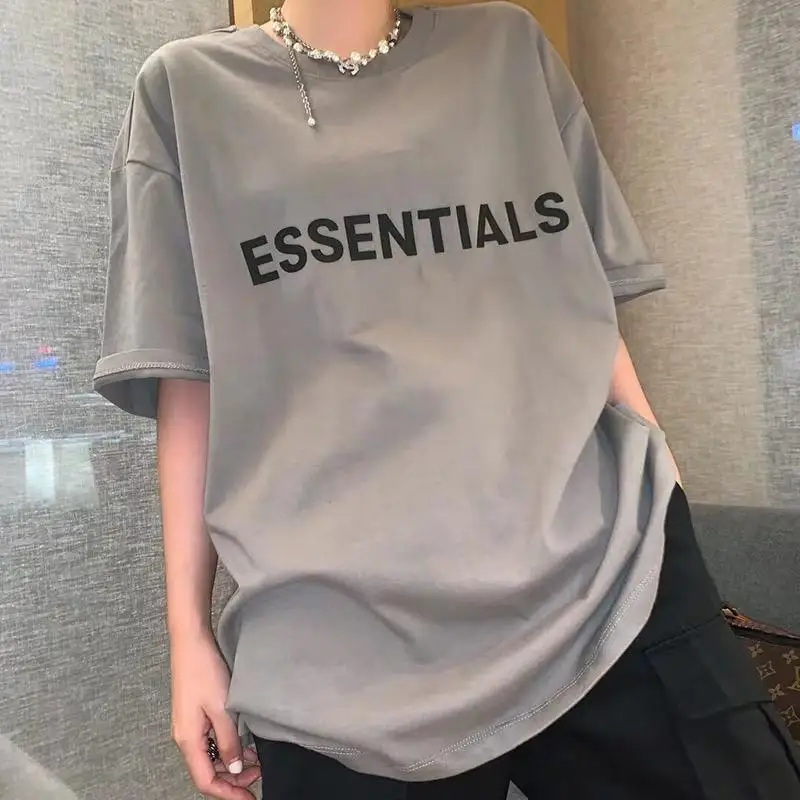 

Fashion high street brand 1:1 fog essentials high quality pure cotton men's T-shirt designer Unisex oversize loose Short sleeve