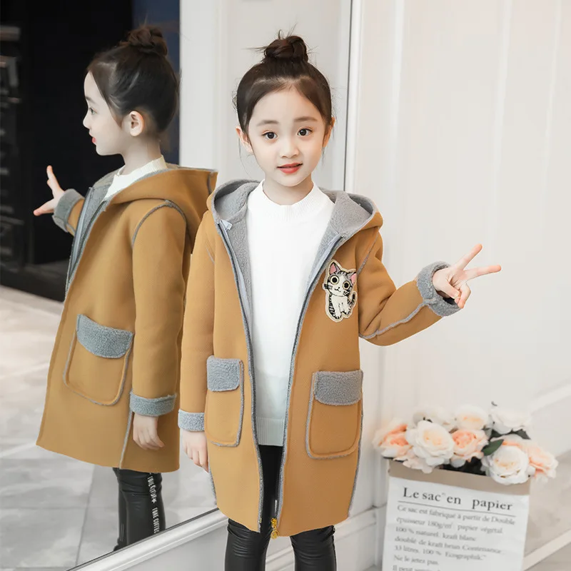 Осень зима 2019 меховое пальто для девочек модное дизайнерское длинное детская