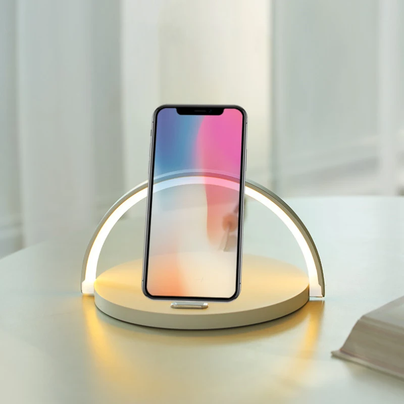 Carregador sem Fio Lâmpada de Mesa Rápida do Telefone Suporte de Carregamento 2 em 1 Pequena Noite Lâmpada Multi-função Universal Carga Móvel Ilimitado