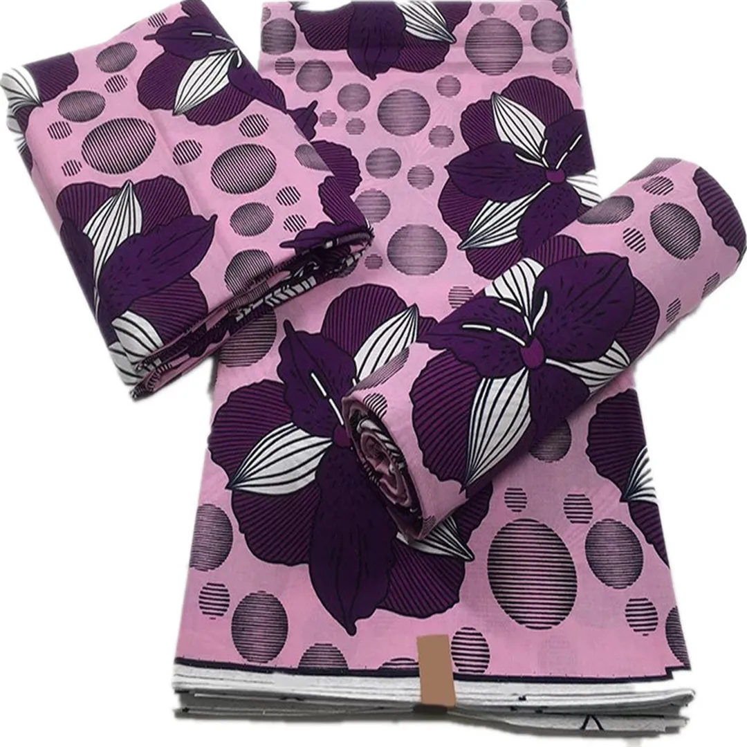 

New 100%Cotton African Style Wax Cloth High Quality Ankara Prints Fabric Double-Sided Penetration For Dress Material 6Yards