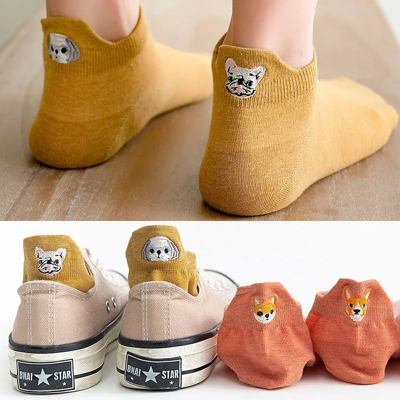 Женские милые хлопковые носки новинка забавная лодка с закрытым носком Туфли на