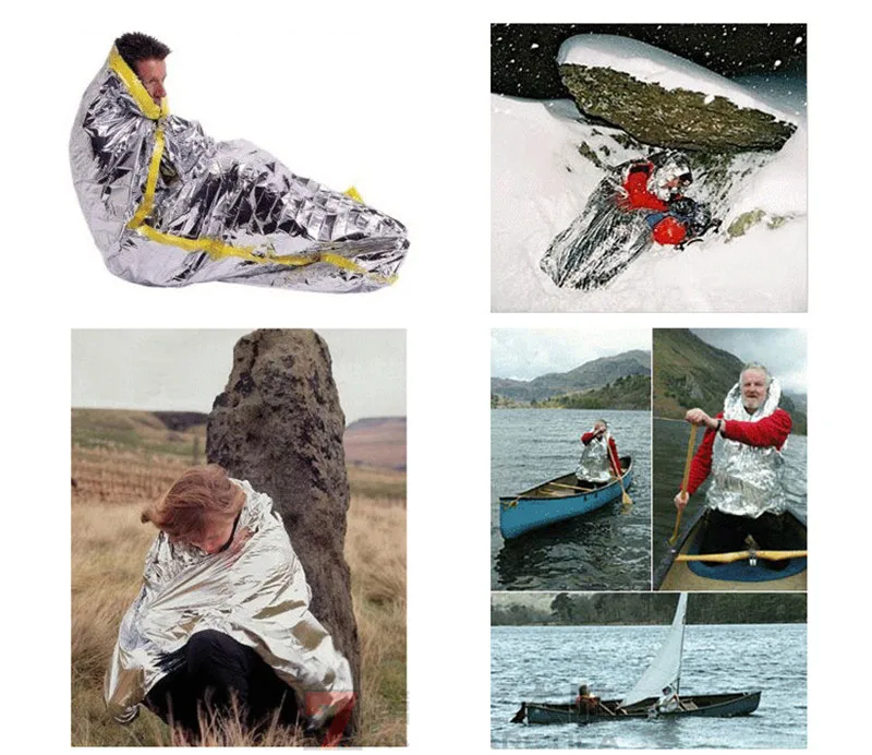 Серебряное аварийное одеяло 160x210 см набор первой термопомощи для выживания