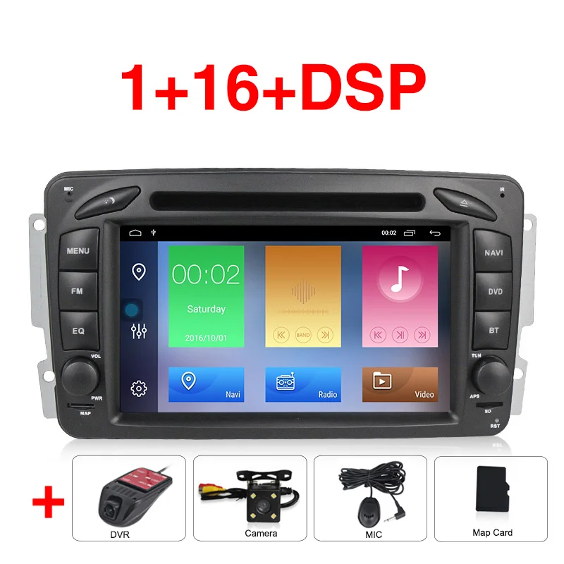 16G Android 9,1 2+ 32G HD Автомобильный dvd-плеер радио аудио gps Navi для Mercedes Benz W209 W203 W168 ML W163 W463 Viano W639 Vito RDS - Цвет: 16G