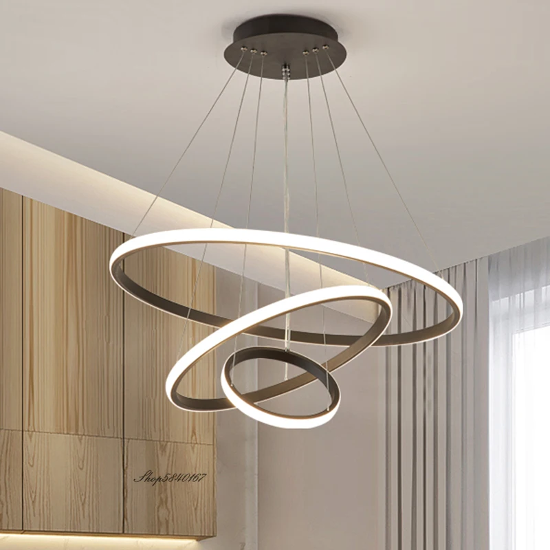 

Modern Led Rings Pendant Lights Designer Circle Ceiling Hanging Lamps for Living Room Bedroom Home Decor Dining Room Hanglamp