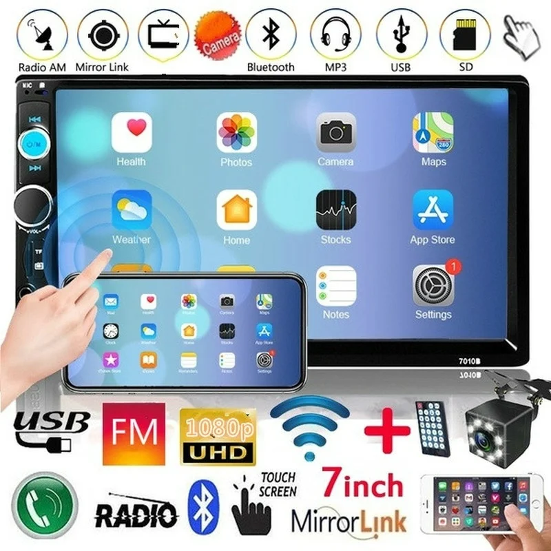 Автомагнитола 2 din мультимедийный видеоплеер с 7 &quotсенсорным экраном Bluetooth MP5 USB SD
