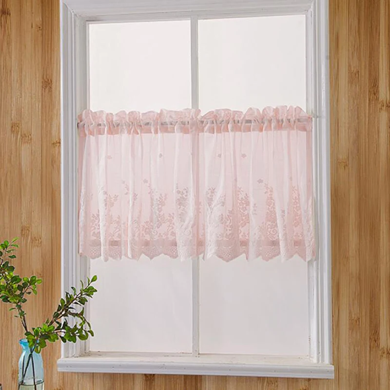 Modern Lace Jacquard Window Curtain Valance Hem Coffee Short For Kitchen Cabinet Door Bedroom Home Decor | Дом и сад