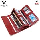 Женский кошелек из натуральной кожи, длинный бумажник с блокировкой RFID, чехол для мелочи, Обложка для паспорта большой вместимости, кредитница