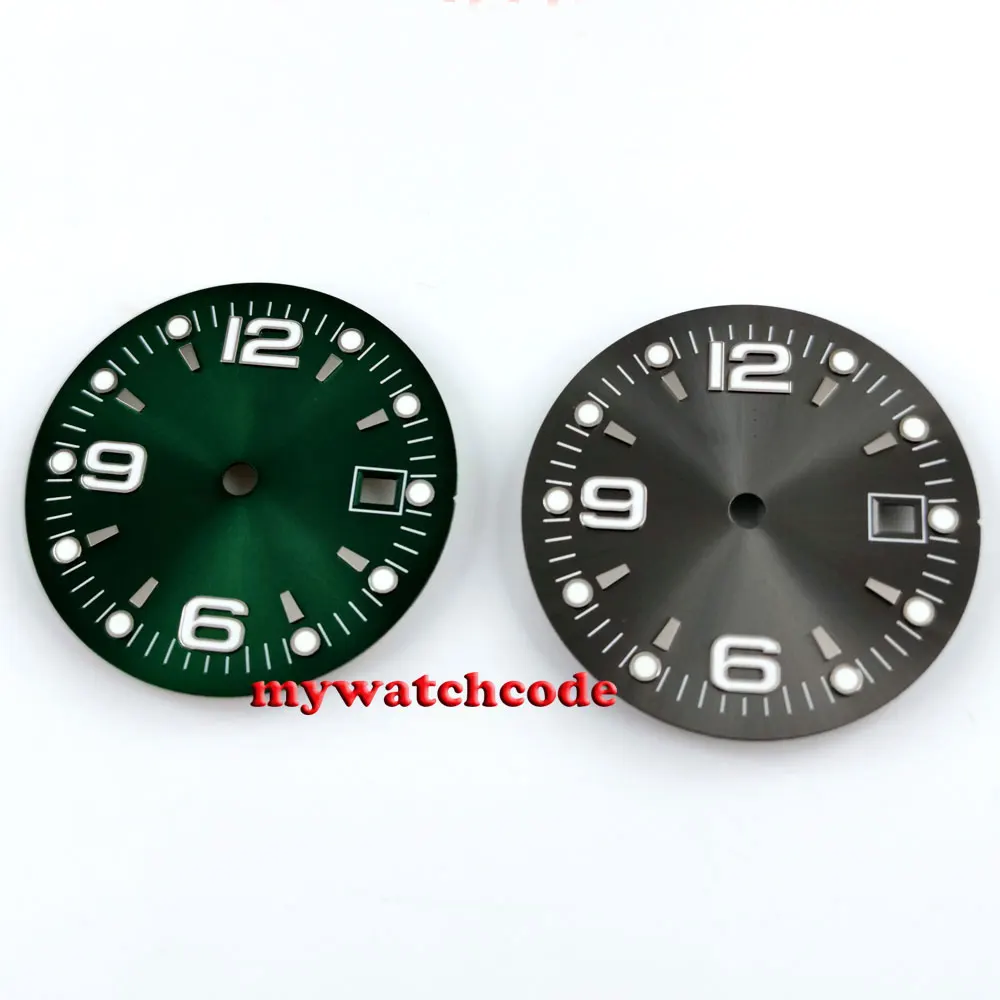 Светящиеся Зеленые/серые мужские часы с автоматическим механизмом 31 5 мм