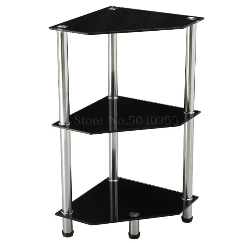  Corner table small coffee tempered glass modern minimalist sofa side living room corner several triangle cabinet |